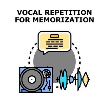 Vocal repetition for memorization and learning concept Stock Illustration