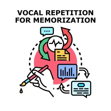 Vocal repetition for memorization and learning process 库存插图