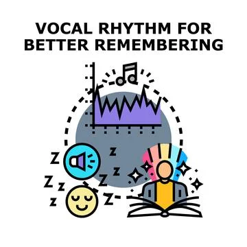 Vocal rhythm improving memory and learning process Stock Illustration