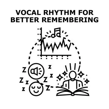 Vocal rhythm improving memory and learning process Stock Illustration