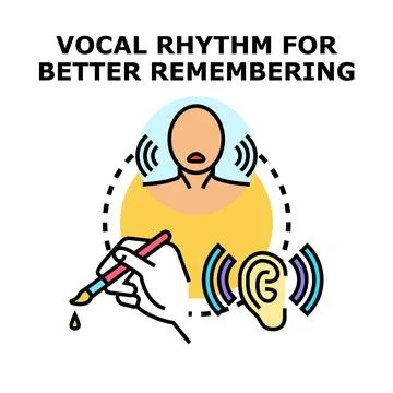 Vocal rhythm improving memory learning process Stock Illustration