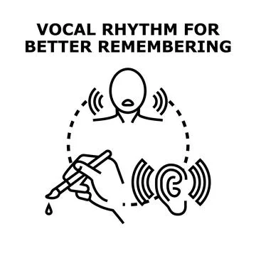 Vocal rhythm improving memory learning process Stock Illustration