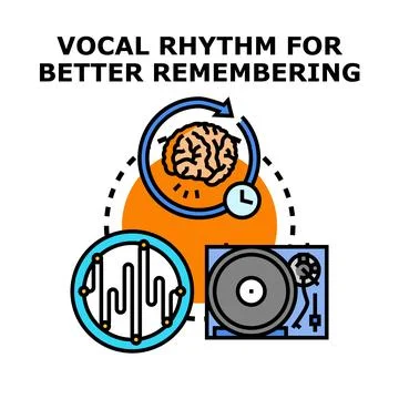 Vocal rhythm improving mental remembering process Stock Illustration