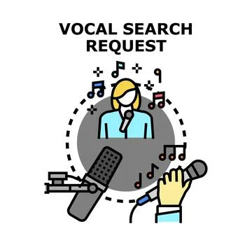 Vocal search request using voice recognition technology Illustrazione stock