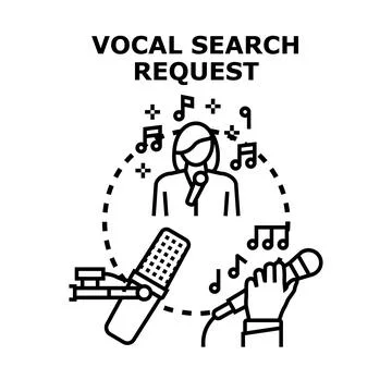Vocal search request using voice recognition technology 스톡 일러스트