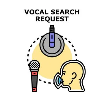Vocal voice search request smart assistant concept 스톡 일러스트