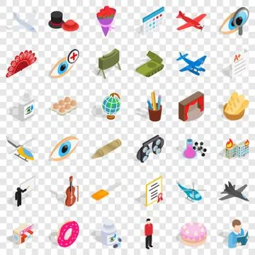 Vocation icons set, isometric style Stock Illustration