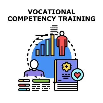 Vocational competency training developing professional skills 스톡 일러스트