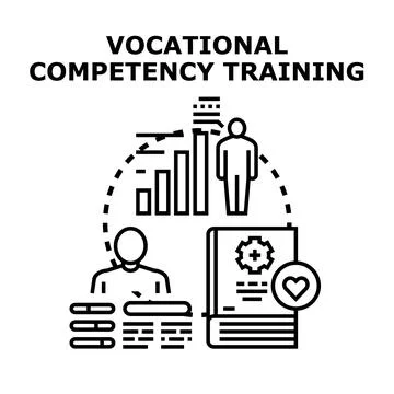 Vocational competency training developing professional skills 스톡 일러스트