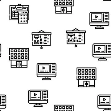 Vocational School Vector Seamless Pattern イラスト素材