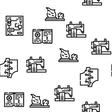 Vocational School Vector Seamless Pattern Stock Illustration