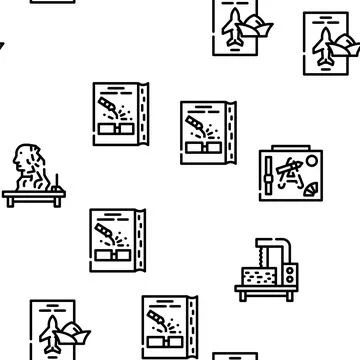 Vocational School Vector Seamless Pattern Stock Illustration