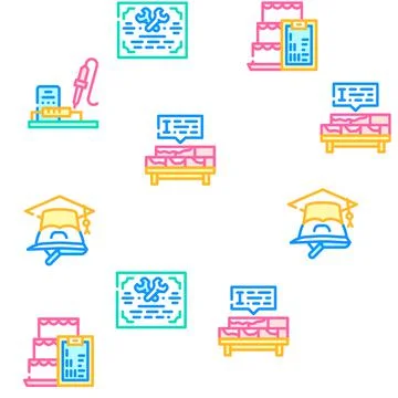 Vocational School Vector Seamless Pattern Stock Illustration