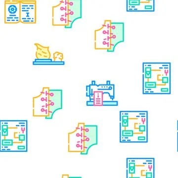 Vocational School Vector Seamless Pattern Stock Illustration