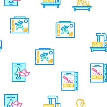 Vocational School Vector Seamless Pattern Stock Illustration