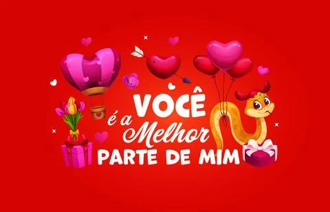 Voce e a melhor parte de mim, Valentine Portuguese Illustrazione stock