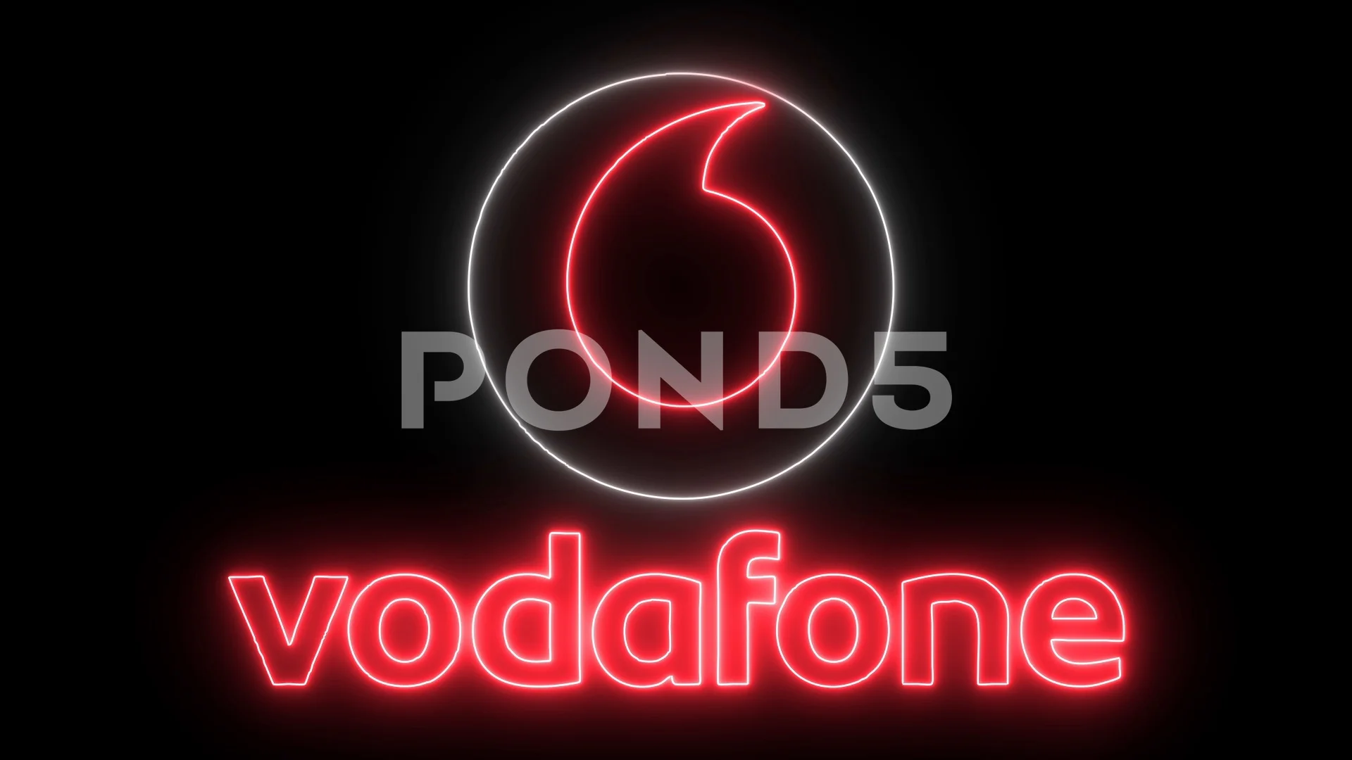Vodafone Logo With neon Lights | Stock Video | Pond5