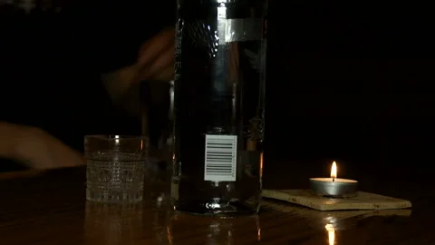 Vodka and candle Stock Footage 91329974
