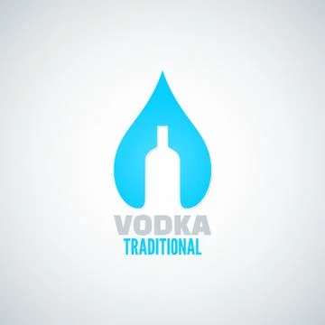 Vodka bottle drop vector background Stock Illustration