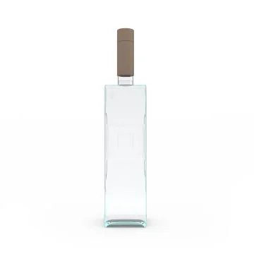 Vodka bottle isolated 3d rendering 库存插图
