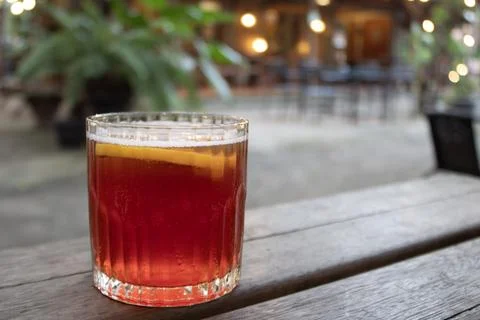 Vodka cocktail with lemon slice Stock Photos