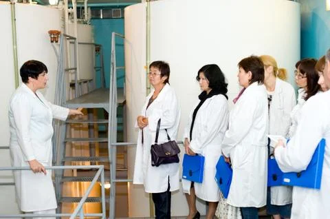 At a vodka distillery Stock Photos