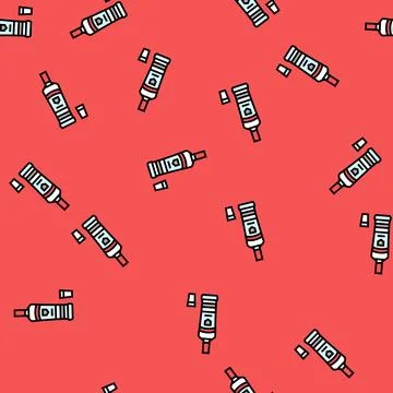 Vodka drink bottle vector seamless pattern Stock Illustration