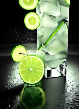 Vodka Gimlet Bar Drink. Adult Beverage Collection. Stock Illustration