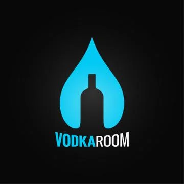 Vodka glass bottle drop background Stock Illustration