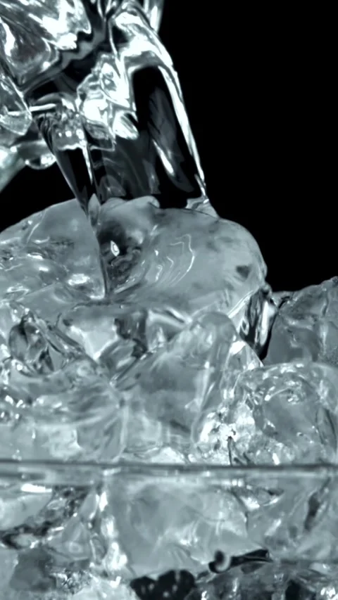Vodka with ice. Filmed on a high-speed camera at 1000 fps Stock Footage 335367592