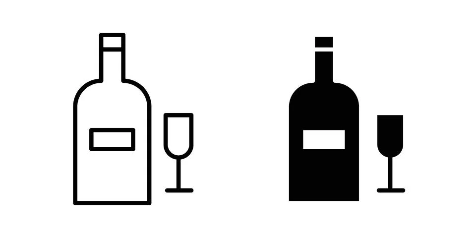 Vodka icon set modern line and solid style collection. 스톡 일러스트