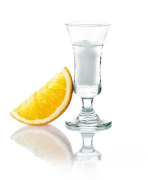 Vodka or gin on the rocks Stock Photos