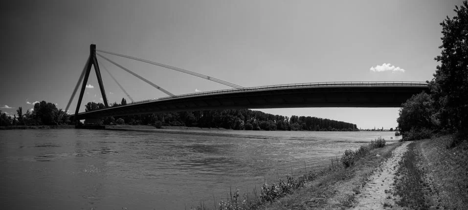 Voew on the autobahn bridge at speyer crossing the rhine river, Rheinland Pfa Stock Photos