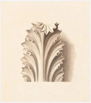 Vogel E., vegetable ornaments (without date): View. Pencil watercolor on t... Stock Photos