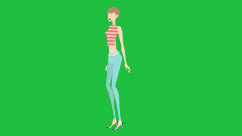 Vogue Woman Dancing:  Loop + Matte Stock Footage 81986632