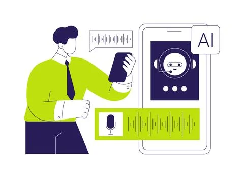 Voice-Activated Customer Support by AI abstract concept vector illustration. Stock Illustration