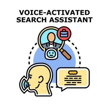 Voice activated search assistant concept vector illustration Stock Illustration