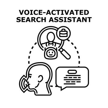 Voice activated search assistant concept vector illustration Stock Illustration