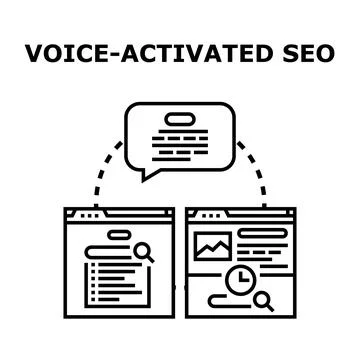 Voice activated search engine optimization concept Stock Illustration