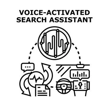 Voice activated smart assistant technology concept Stock Illustration