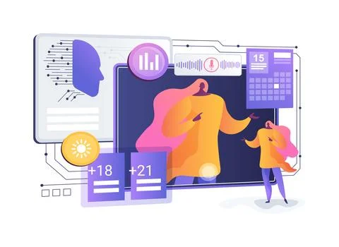 Voice-Activated Smart Mirror abstract concept vector illustration. Stock Illustration