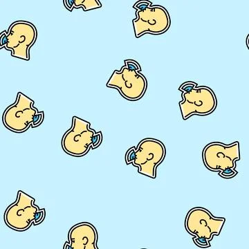 Voice activated vector seamless pattern Illustrazione stock