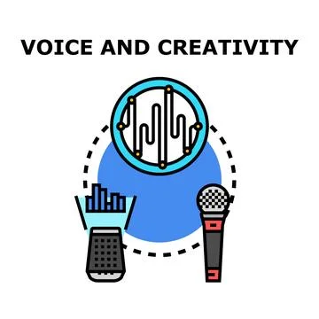 Voice and creativity concept with digital sound and microphone Stock-Illustration