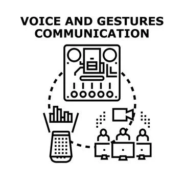 Voice and gestures communication concept vector illustration Stock Illustration