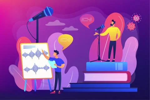Voice and speech training concept vector illustration Illustrazione stock