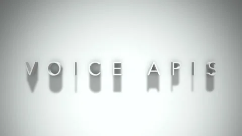 Voice APIs 3D title animation with shadows on a white background Stock Footage 296719995