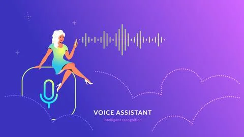 Voice assistant and speech recognition mobile app Stock-Illustration
