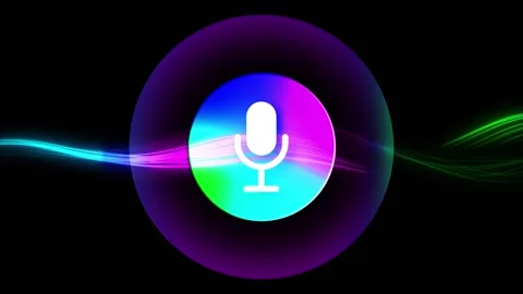 Voice Assistant Audio Microphone Icon Background Stock Footage 341346931