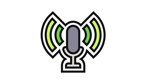 Voice assistant compatible color icon animation Video stock 326115409