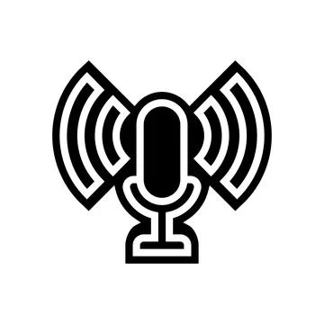 Voice assistant compatible glyph icon vector illustration 스톡 일러스트